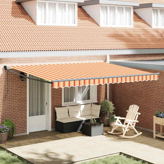 Budsorovatelné zastřešení žlutá a oranžová 450 × 300 cm textil
