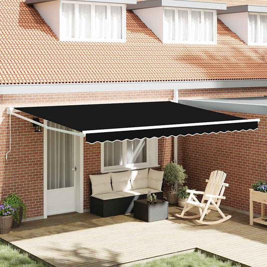 Budsorovatelné zastřešení Černá 450 × 300 cm Polyester a kov