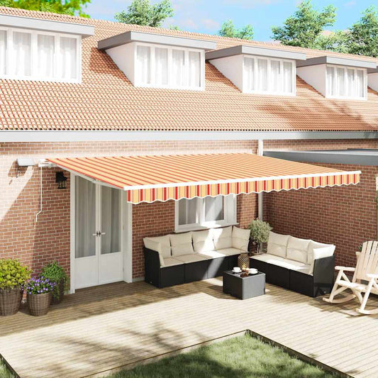 Budsorovatelné zastřešení s žlutá a oranžová 500 ×300 cm textil