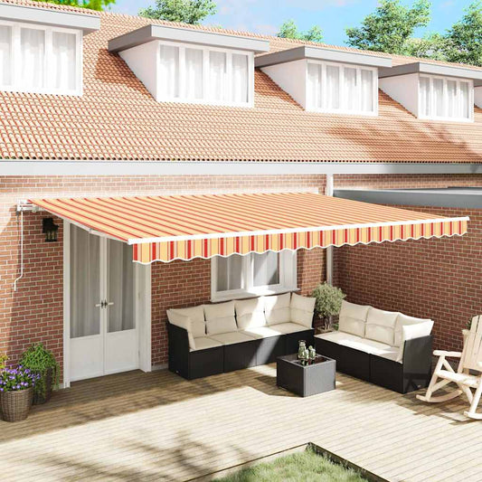 Budsorovatelné zastřešení 500 × 300 cm žlutá a oranžová