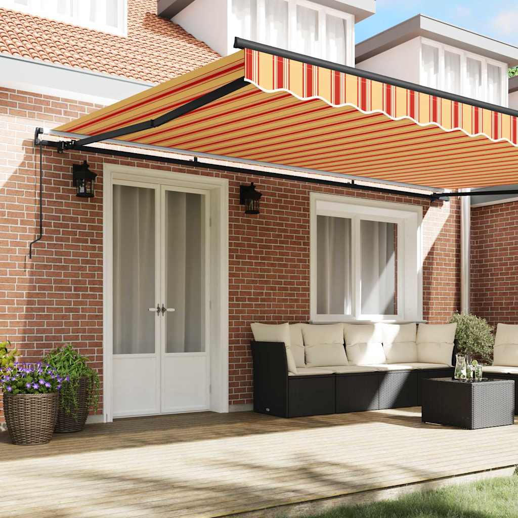 Budsorovatelné zastřešení žlutá a oranžová 500 × 300 cm textil