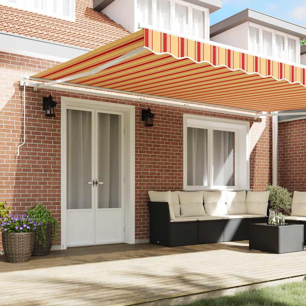 Budsorovatelné zastřešení 500 × 350 cm žlutá a oranžová