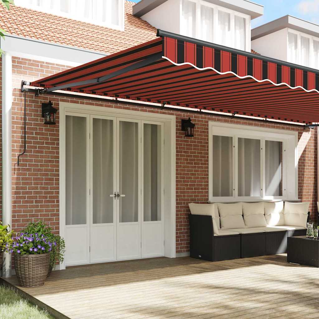 Budsorovatelné zastřešení oranžová a hnědá 600 × 300 cm textil