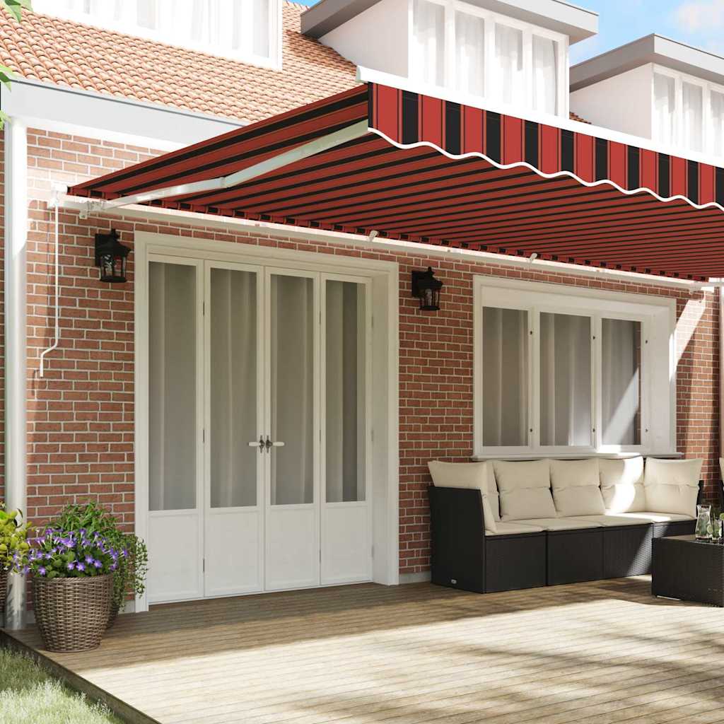 Budsorovatelné zastřešení Oranžová a hnědá 600 x 350 cm textil
