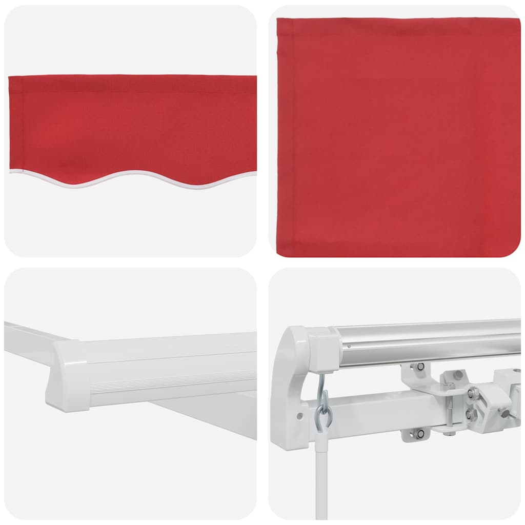 Budsorovatelné zastřešení Červená 600 × 350 cm Polyester a kov
