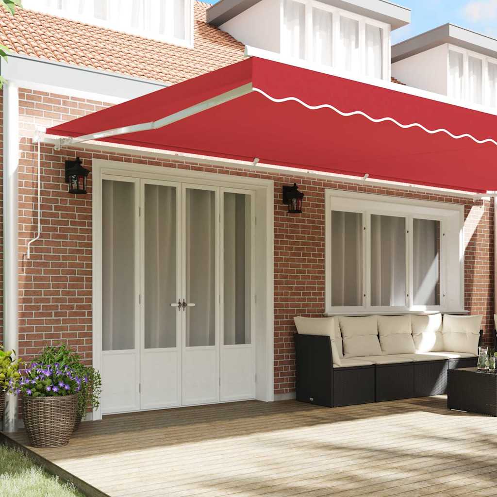 Budsorovatelné zastřešení Červená 600 × 350 cm Polyester a kov