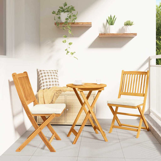 Skládací židle s polštářem 2 pcs Bílá 49 x 57,5 x 92cm