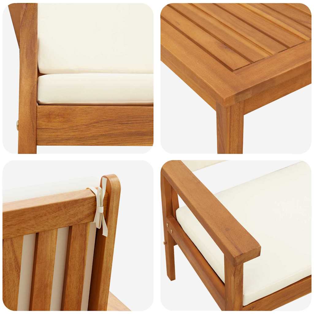 Sada zahradních pohovek s polštářem 4 pcs Hnědá 75 x 45 x 38cm
