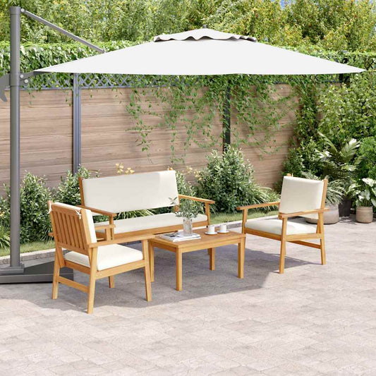 Sada zahradních pohovek s polštářem 4 pcs Hnědá 75 x 45 x 38cm