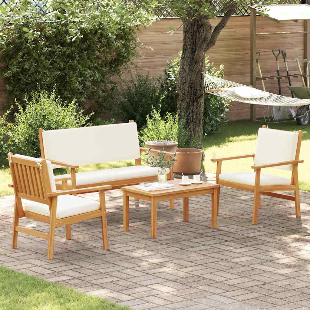 Sada zahradních pohovek s polštářem 4 pcs Hnědá 75 x 45 x 38cm