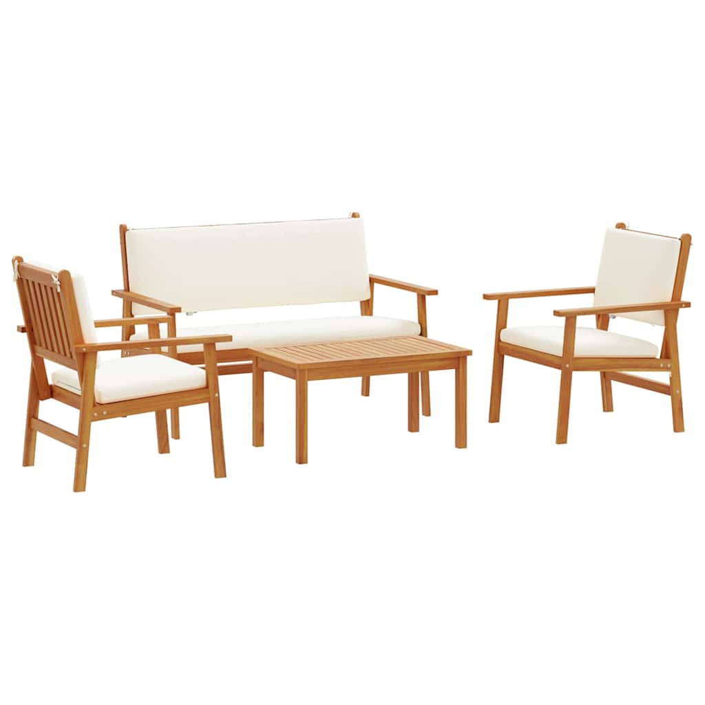 Sada zahradních pohovek s polštářem 4 pcs Hnědá 75 x 45 x 38cm