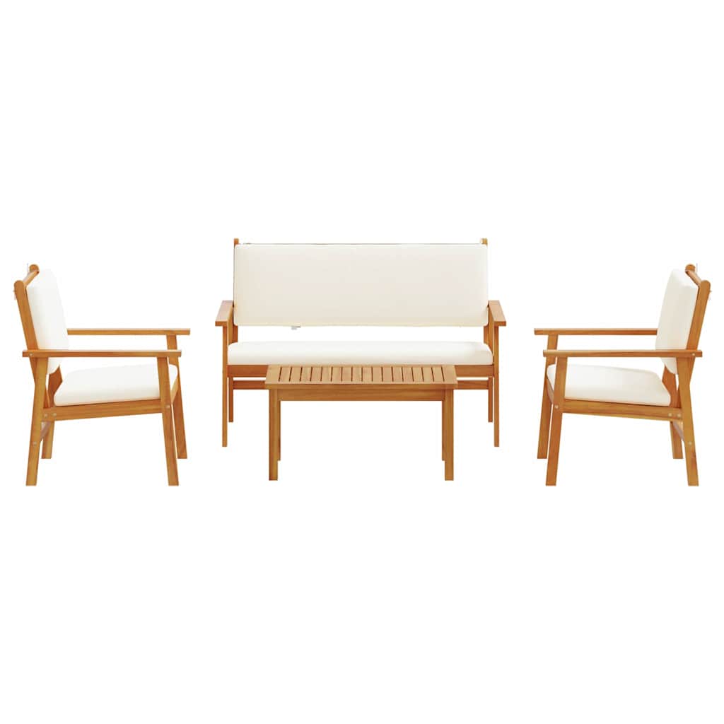 Sada zahradních pohovek s polštářem 4 pcs Hnědá 75 x 45 x 38cm