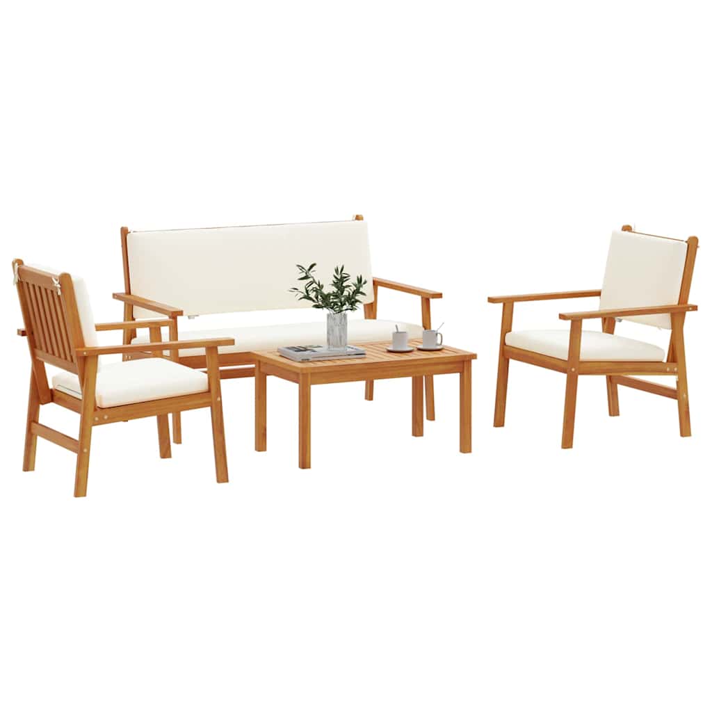 Sada zahradních pohovek s polštářem 4 pcs Hnědá 75 x 45 x 38cm
