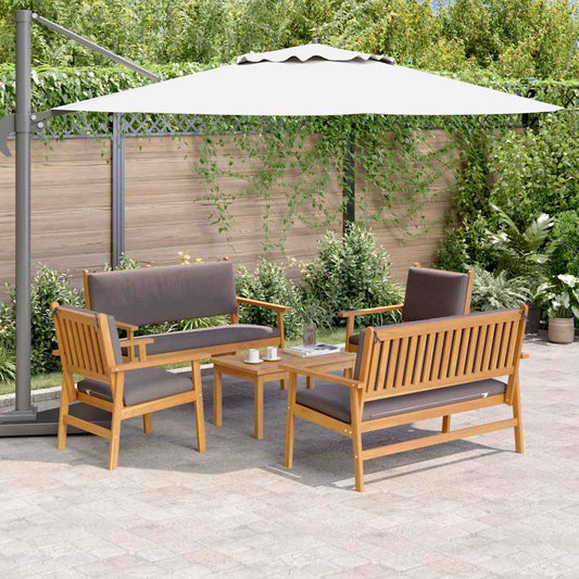Sada zahradních pohovek s polštářem 5 pcs Hnědá 75 x 45 x 38cm