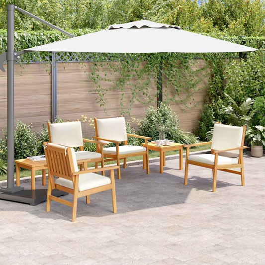 Sada zahradních pohovek s polštářem 6 pcs Hnědá 45 x 45 x 38cm