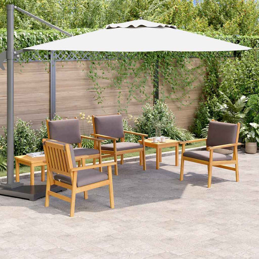 Sada zahradních pohovek s polštářem 6 pcs Hnědá 45 x 45 x 38cm