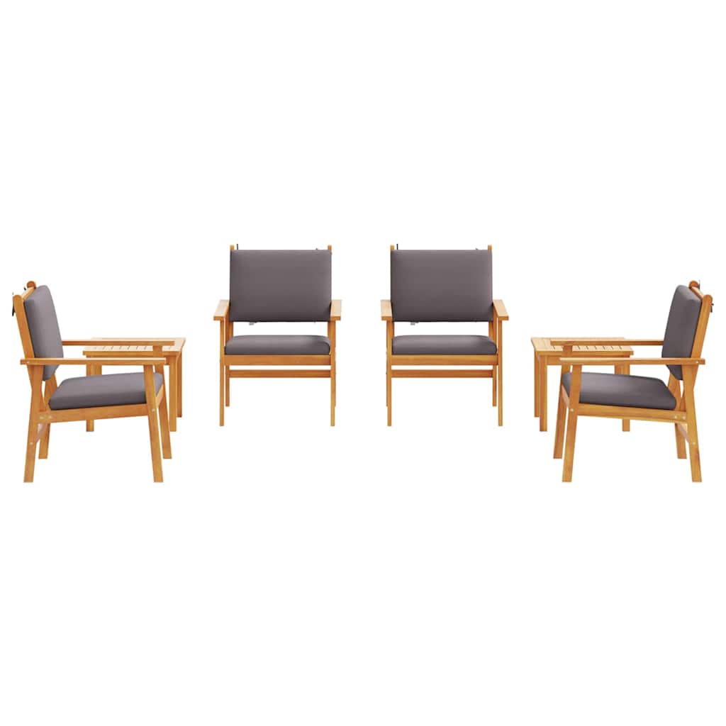Sada zahradních pohovek s polštářem 6 pcs Hnědá 45 x 45 x 38cm