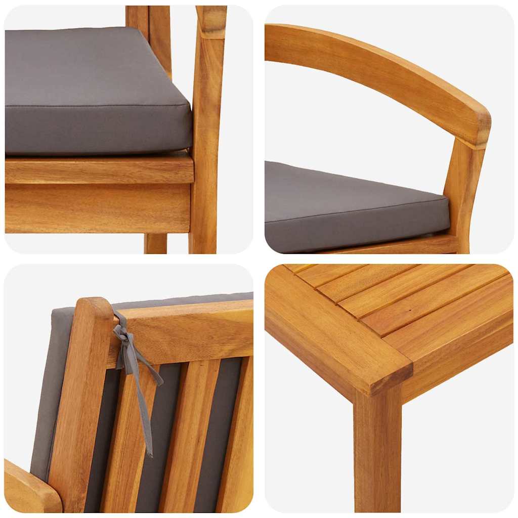Bistro souprava 3 pcs Hnědá 45 x 45 x 38cm