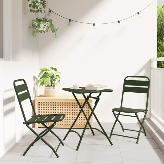 Skládací židle do zahrady 2 pcs Zelená 55 x 56.5 x 91 cm Ocel