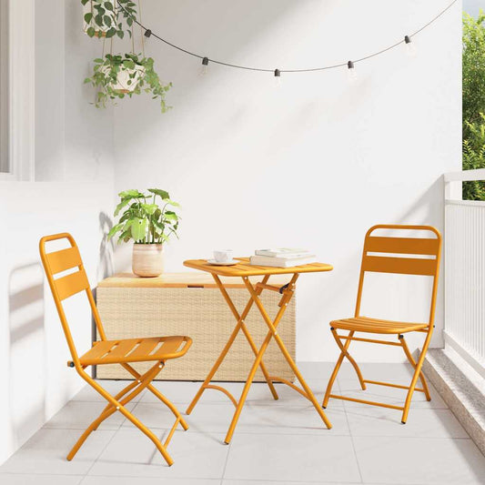 Skládací židle do zahrady 2 pcs Hořčicově žlutá
