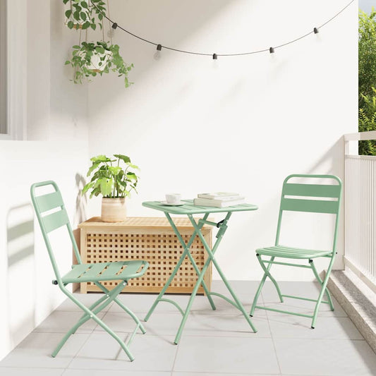 Skládací židle do zahrady 2 pcs Zelená 55 x 56.5 x 91 cm Ocel