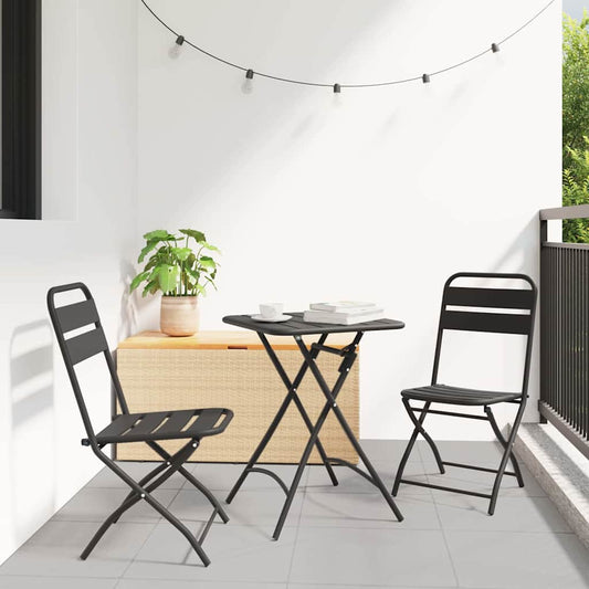 Skládací židle do zahrady 2 pcs Antracit 55 x 56.5 x 91 cm Ocel