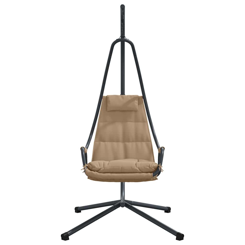 Visející křeslo ve tvaru vejce Taupe 94 x 107 x 196.5 cm Ocel