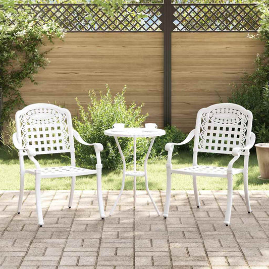 Zahradní křeslo 2 pcs Bílá 55 x 56.5 x 91 cm Hliník