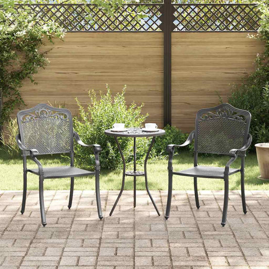 Zahradní křeslo 2 pcs Černá 55 x 56.5 x 91 cm Hliník