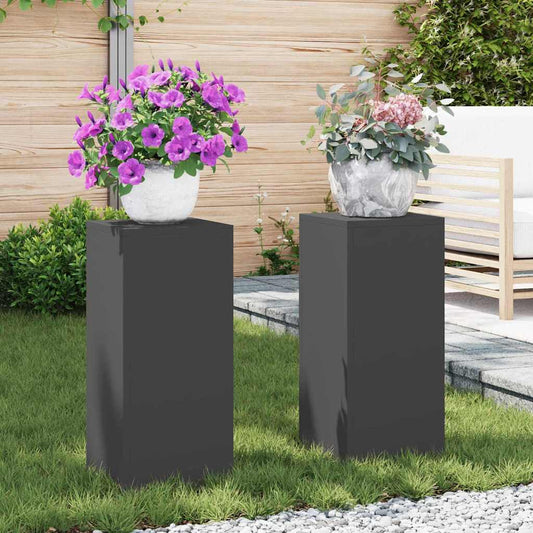 Stojany na rostliny 2 pcs Černá 24 x 24 x 55 cm Ocel