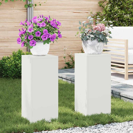 Stojany na rostliny 2 pcs Bílá 24 x 24 x 55 cm Ocel
