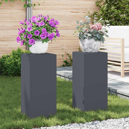 Stojany na rostliny 2 pcs Antracit 24 x 24 x 55 cm Ocel