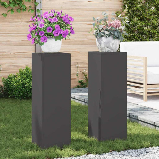 Stojany na rostliny 2 pcs Černá 24 x 24 x 75 cm Ocel