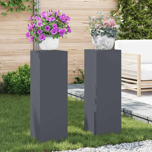 Stojany na rostliny 2 pcs Antracit 24 x 24 x 75 cm Ocel