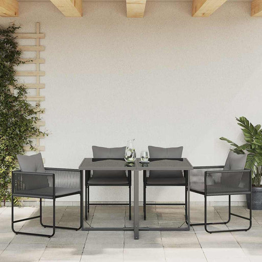 Zahradní křesla 4 pcs Černá a antracitová 50.5 x 53.5 x 63.5 cm