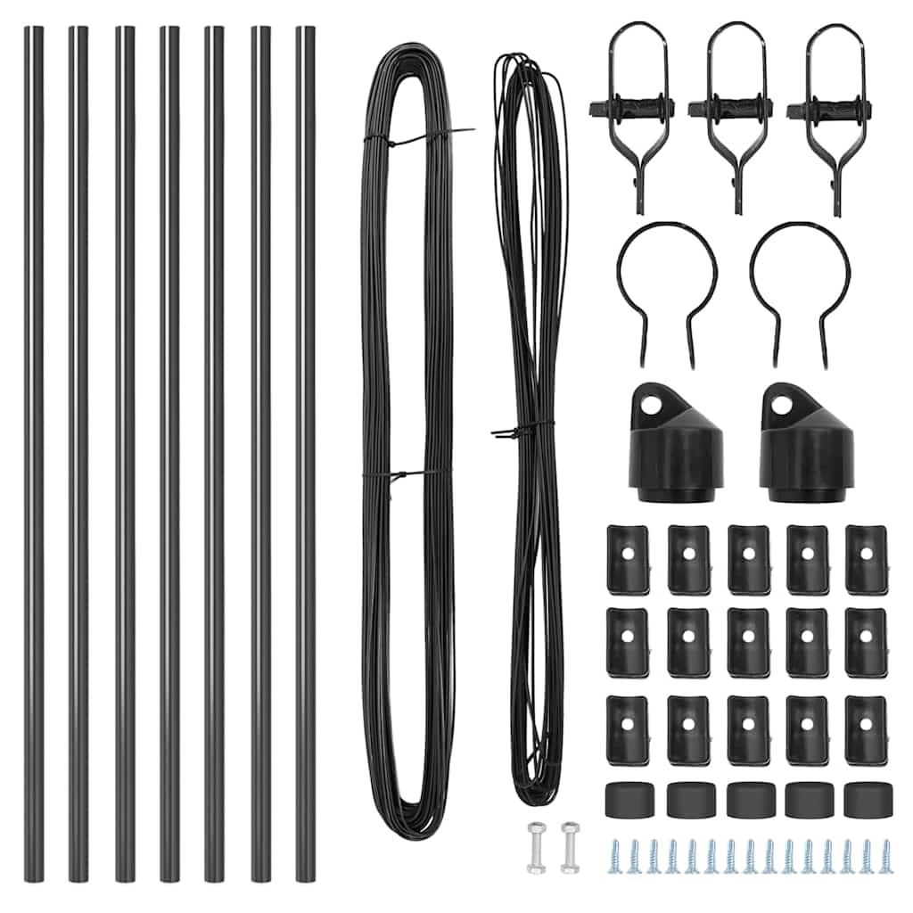 Plotové sloupky 7 pcs Šedá Ø32mm 120 cm Pozinkovaná ocel