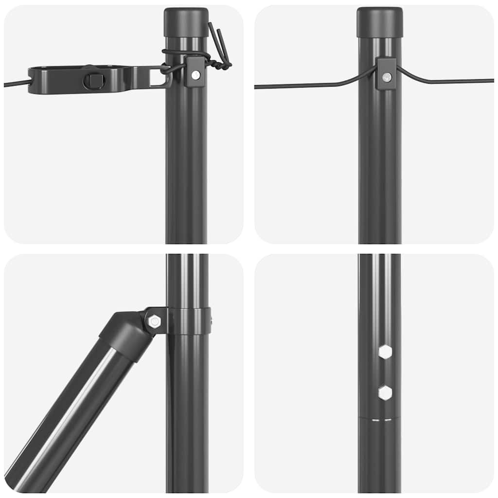 Plotové sloupky 7 pcs Šedá Ø32mm 210 cm Pozinkovaná ocel