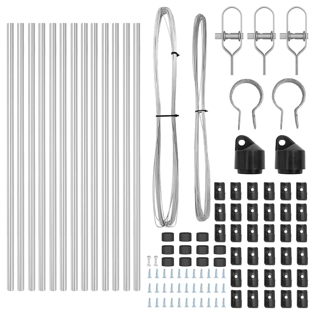 Plotové sloupky 13 pcs Stříbrná Ø32mm 120 cm Pozinkovaná ocel