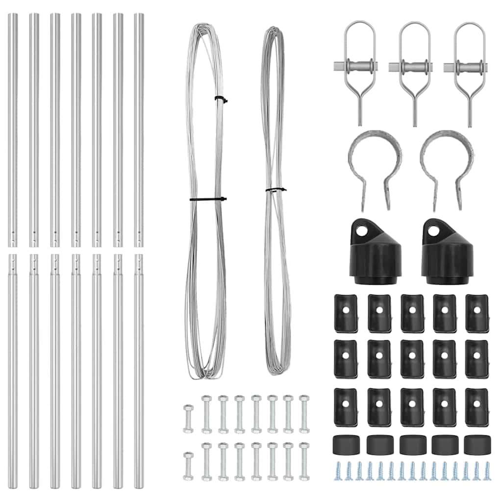 Plotové sloupky 7 pcs Stříbrná Ø32mm 190 cm Pozinkovaná ocel
