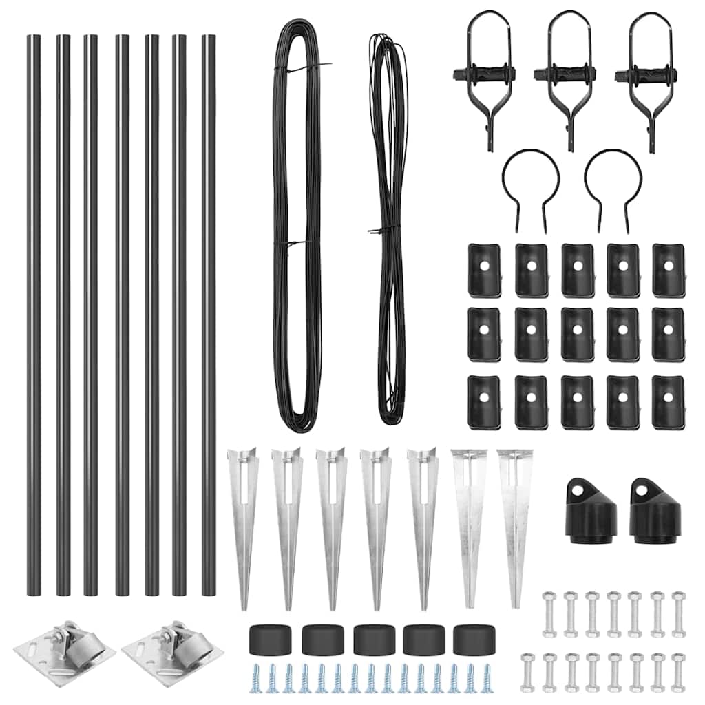 Plotové sloupky 7 pcs Šedá Ø32mm 120 cm Pozinkovaná ocel