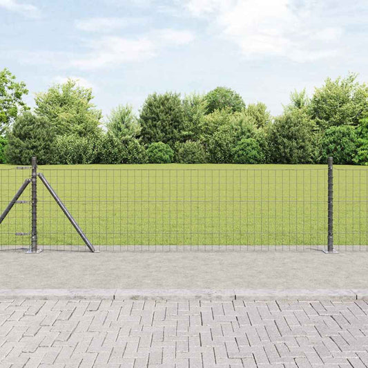Plotové sloupky 13 pcs Šedá Ø32mm 50 cm Pozinkovaná ocel