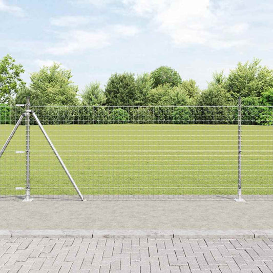 Plotové sloupky 13 pcs Stříbrná Ø32mm 90 cm Pozinkovaná ocel