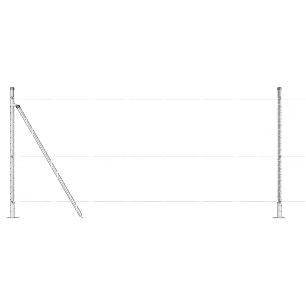 Plotové sloupky 13 pcs Stříbrná Ø32mm 90 cm Pozinkovaná ocel