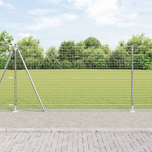 Plotové sloupky 7 pcs Stříbrná Ø32mm 150 cm Pozinkovaná ocel
