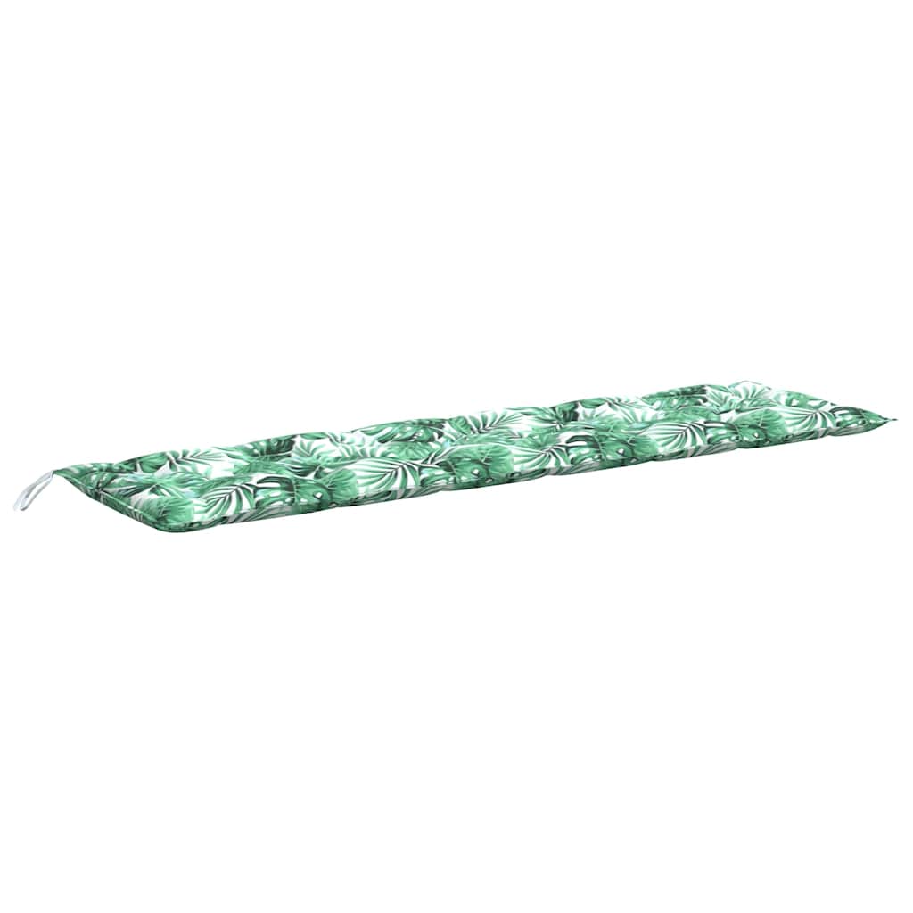 Poduška na zahradní lavici vzor listů 180x50x7 cm látka oxford