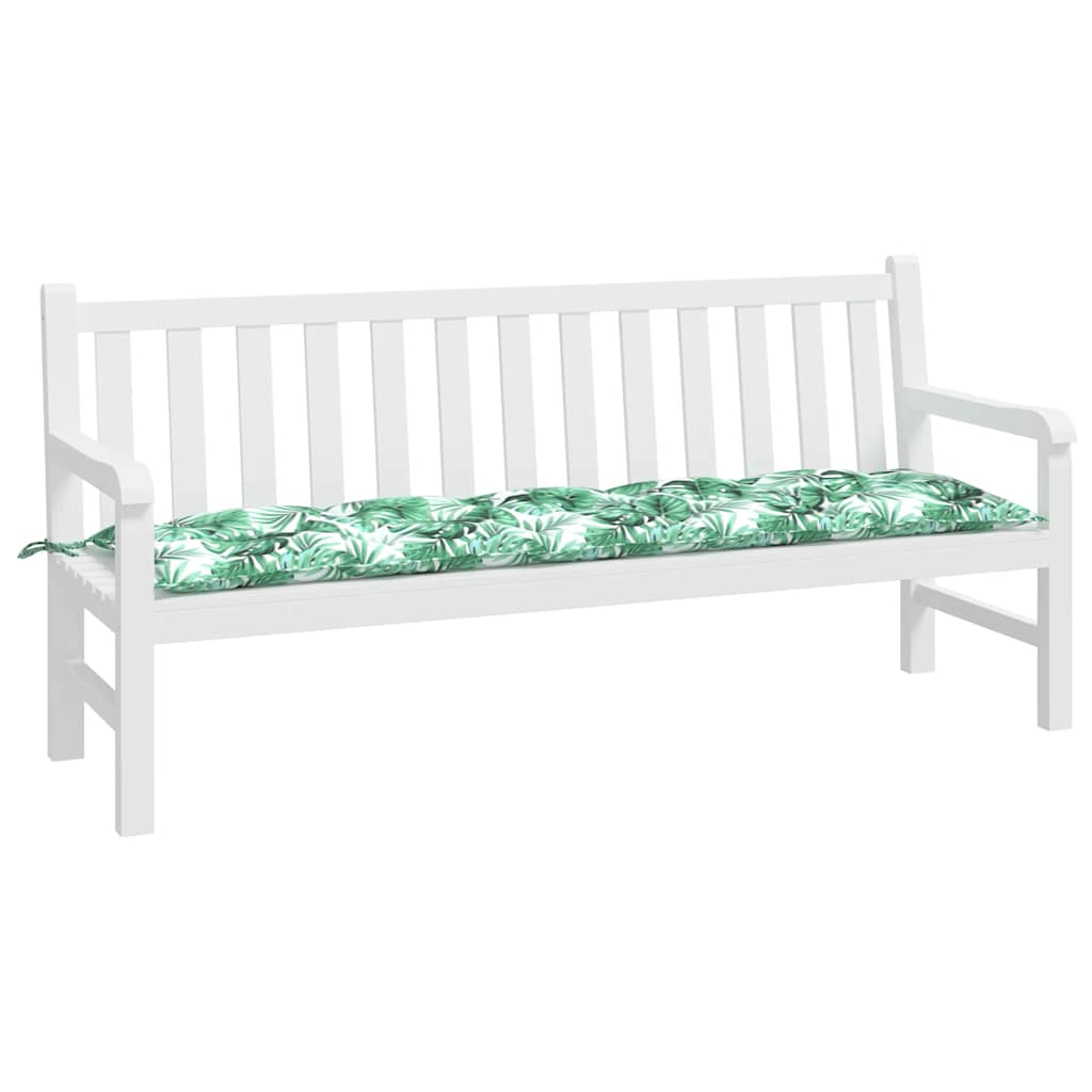 Poduška na zahradní lavici vzor listů 180x50x7 cm látka oxford