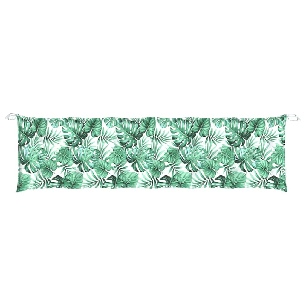 Poduška na zahradní lavici vzor listů 180x50x7 cm látka oxford