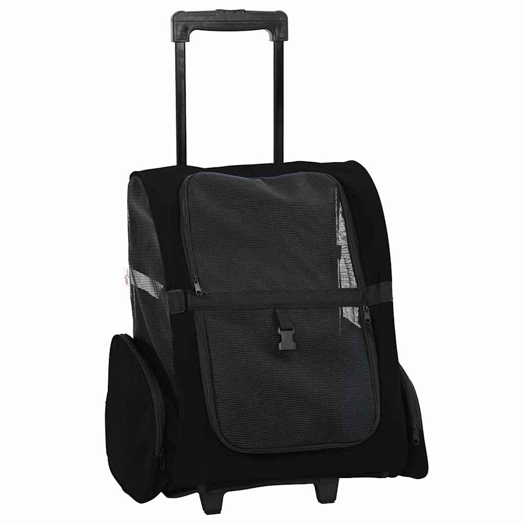 Vozík pro domácí mazlíčky 3 v 1 Design Černý 48 x 32 x (57-106) cm Oxfordská látka