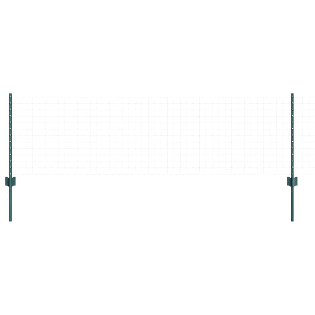 Plotové sloupky 11 pcs Zelená 60 cm Ocel
