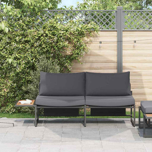 Zahradní sofa s polštářem Hnědá 200.5 x 70 x 85.5cm kov